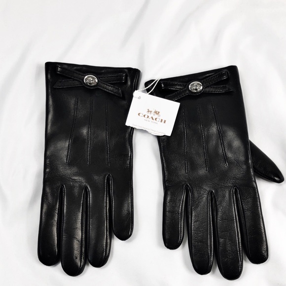 NWT Coach sheep leather REI I wool gloves